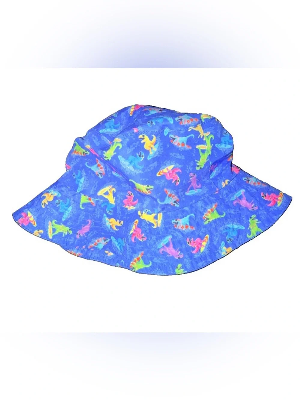 Little Wishes Blue Surfing Dinosaur Bucket Hat Children’s NWT
